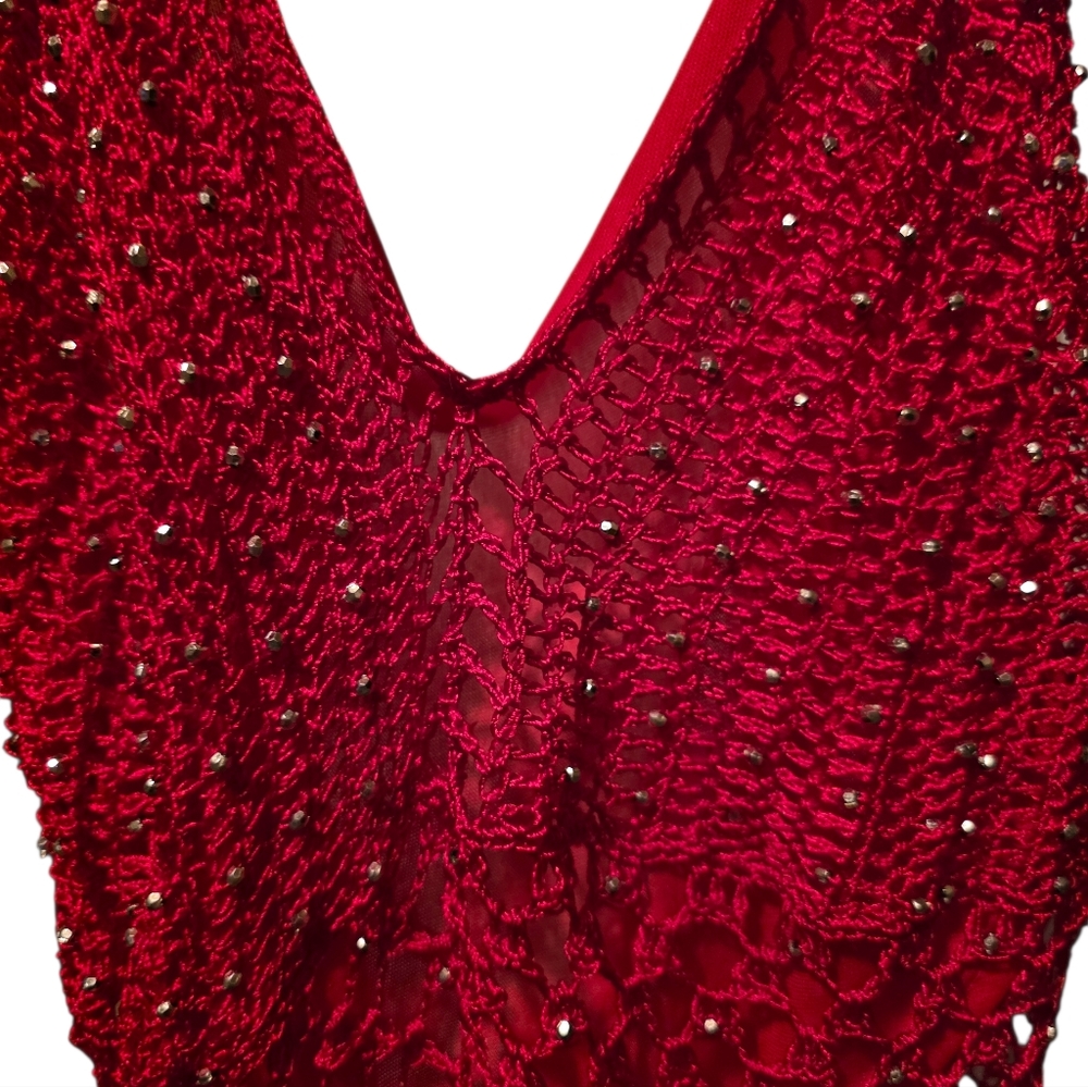 ♥️NEW Halter Tie Top Sparkles, Fringe - Picture 3 of 12